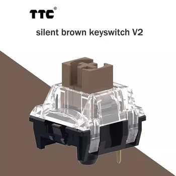TTC Silent Brown V2 Тактильный 3-контактный 45 г Заводская смазка для механических переключателей отключения звука клавиатуры Новый модернизированный пыленепроницаемый