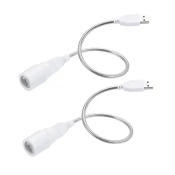 uxcell USB светодиодный прожектор белый свет с гибким гибким гибким USB-удлинителем 35 см Белый Упаковка из 2 шт