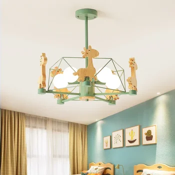  Новая светодиодная люстра с животными Деревянные люстры для гостиной Деревянный обеденный светильник для спальни Современные потолочные люстры Освещение