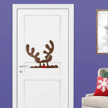 1Set Высококачественные рождественские наклейки на окна Счастливого Рождества Украшения для Санта-Клауса Снеговик Дверь Наклейка На Стену Украшение Дома