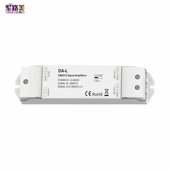 DC12V-48V 2 канала DMX RS-485 Усилитель сигнала DA-L 24 В 36 В 2CH DMX512 Контроллер повторителя сигнала для светодиодной ленты Лампа