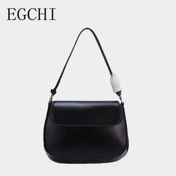 EGCHI Подмышечная сумка 2024 Новый кожаный кроссбоди через плечо с одним плечом Пайетки Маленький дизайн High Sense Универсальная мода для женщин Bolsa