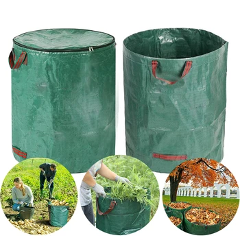  Сумка для хранения садовых отходов большой емкости Контейнер для сбора листового мусора Многофункциональные многоразовые водонепроницаемые мешки из полипропилена
