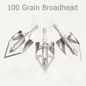 3X 100 Grain Broadhead Magnus Stinger Screw Стандартный размер Охотничьи наконечники стрел для стрельбы из лука Охота на открытом воздухе
