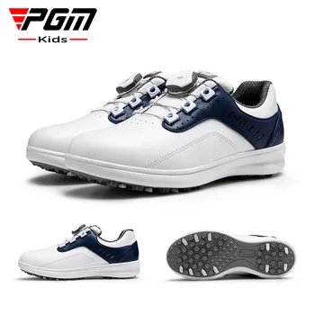 PGM Детская обувь для гольфа Водонепроницаемые противоскользящие детские легкие мягкие дышащие кроссовки Молодежная ручка Ремешок Спортивная обувь XZ251