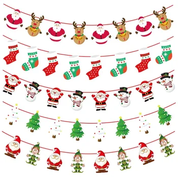 3m Рождественские елки Баннеры Счастливого Рождества Декор Гирлянда Рождественские баннеры Санта-Клаус Баннер Снеговик Лось Флаг Декор для дома