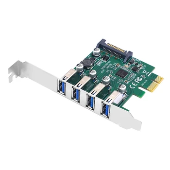 1 шт. Плата расширения PCIE 1X для USB3.2 PCI-E 1X 4X 16X Контроллер Добавить одну карту 5 Гбит/с Зеленый
