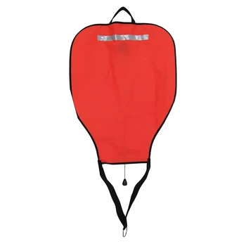 Нейлоновая сумка для подводного плавания,Сумка плавучести высокой видимости с открытым дном,Поплавковый буй для спасательной сумки (красный)