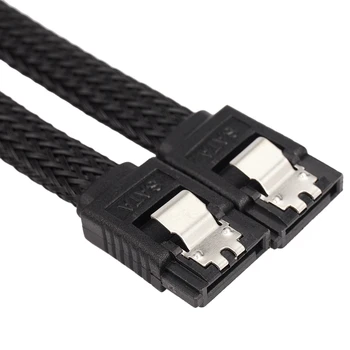 10 шт. 50 см SATA 3.0 III SATA3 7-контактный кабель для передачи данных 6 Гбит/с SSD Кабели HDD Жесткий диск Шнур передачи данных Премиум-версия (черный)