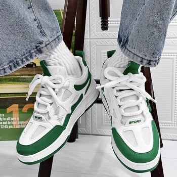 2023 Новая винтажная синяя зеленая желтая дышащая сетчатая повседневная обувь на плоской подошве для мужской моды спортивная обувь для ходьбы размер39-44