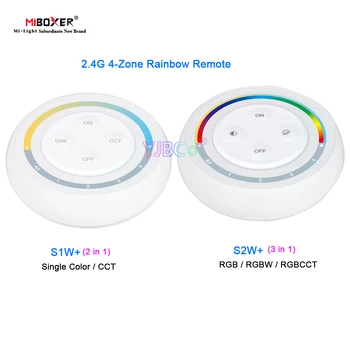 Miboxer 2.4G Одноцветный/CCT 2 в 1 Диммер световой ленты Переключатель RGB/RGBW/RGBCCT 3 в 1 Контроллер светодиодной ленты 4-зонный радужный пульт дистанционного управления