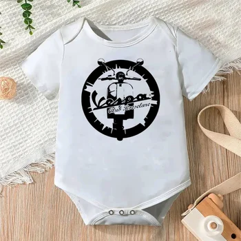 Одежда для новорожденных Мотоцикл Clule Racselace Print Мальчик Девочка Одежда с коротким рукавом Harajuku Младенец Детский комбинезон Хлопок Детское боди