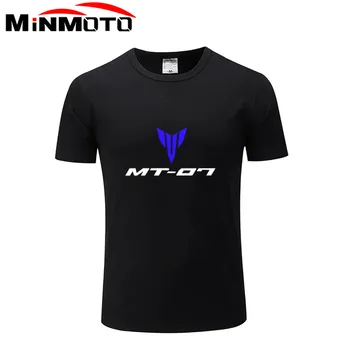 Для Yamaha MT-07 MT07 mt07 Футболка Мужская Новая футболка с логотипом 100% хлопок Лето с коротким рукавом Круглые горловины Футболки Мужской