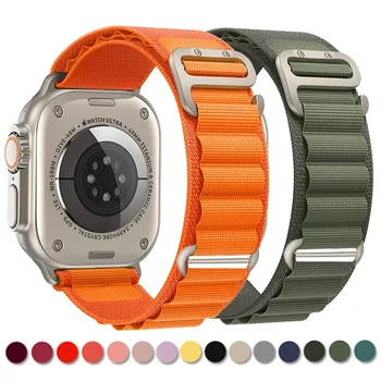 Альпийский ремешок для ремешка Apple Watch 44 мм 45 мм 49 мм Нейлоновый браслет для iWatch series ultra 2 9 8 7 6 5 4 3 se Correa 42 мм 41 мм 40 мм